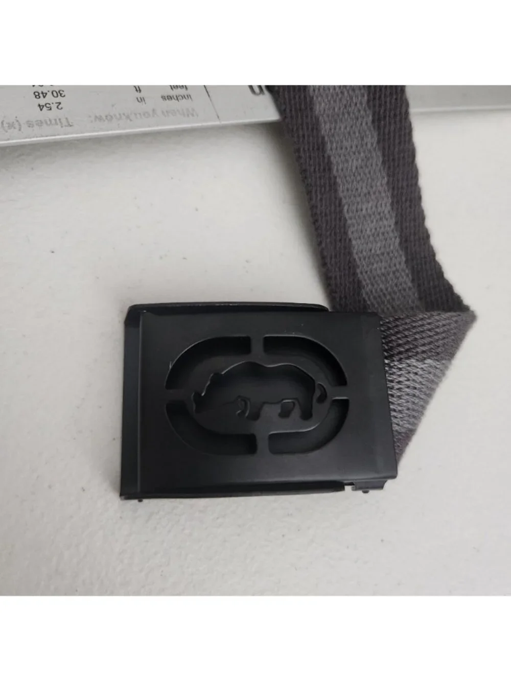 Gray & Black Belt With Rhino Buckle Durable Elastic Material 50 Inches Long